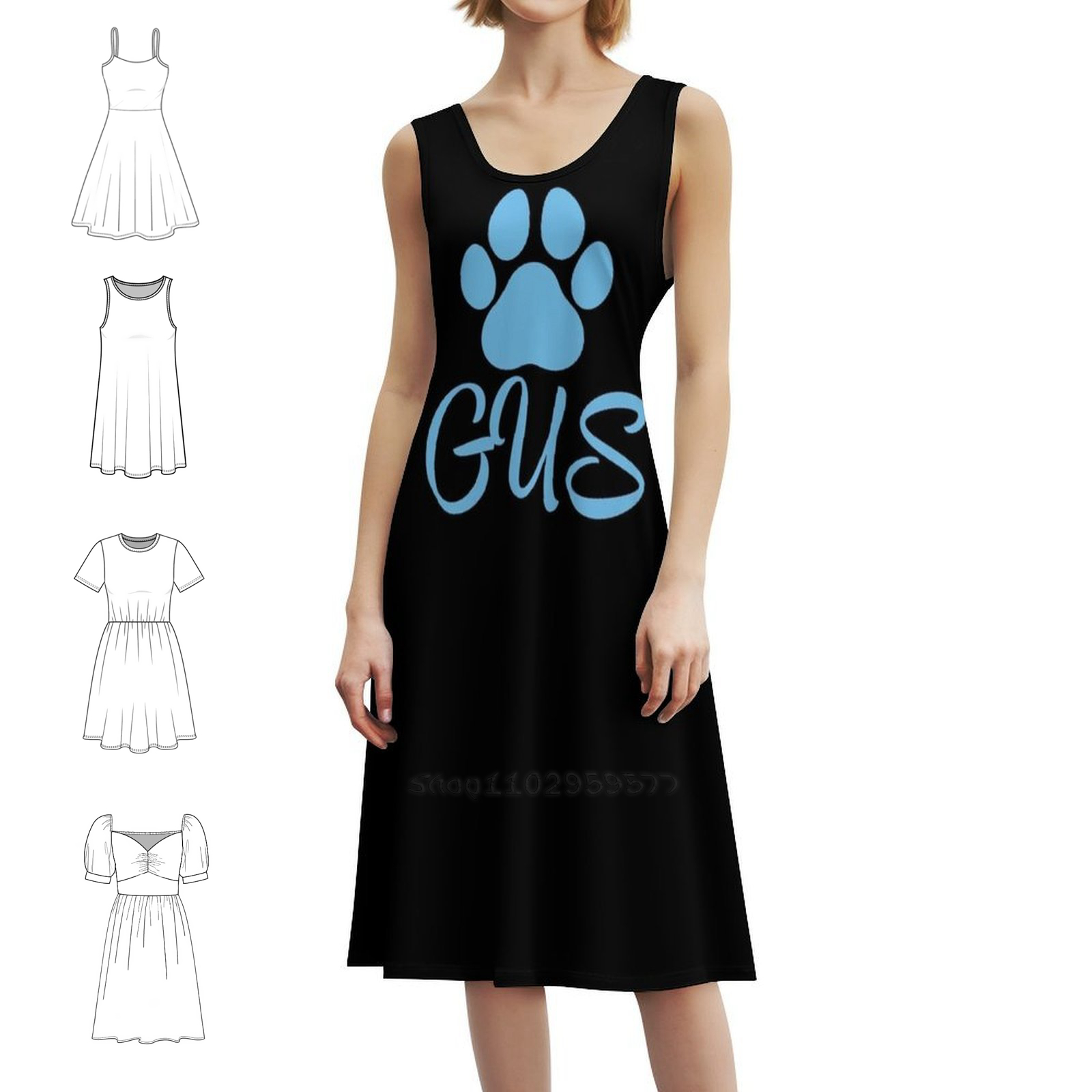 Women Fashion Dress Names - Nom de chien bleu Gus Boho