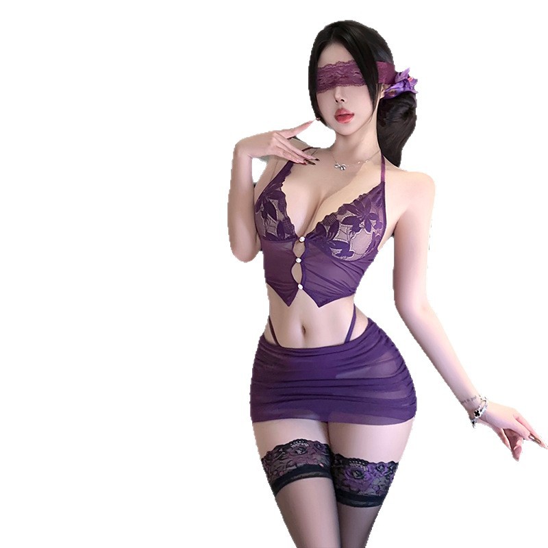 Lace Trim Cami - Costume de cosplay de secrétaire sexy