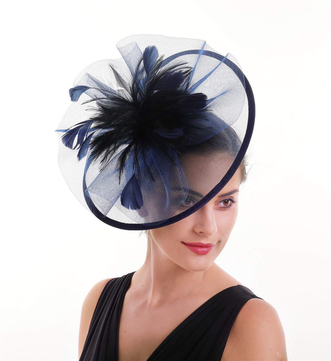 Women'S Fashion Kentucky Derby - Chapeau Fascinateur Plume pour Femme, Haut