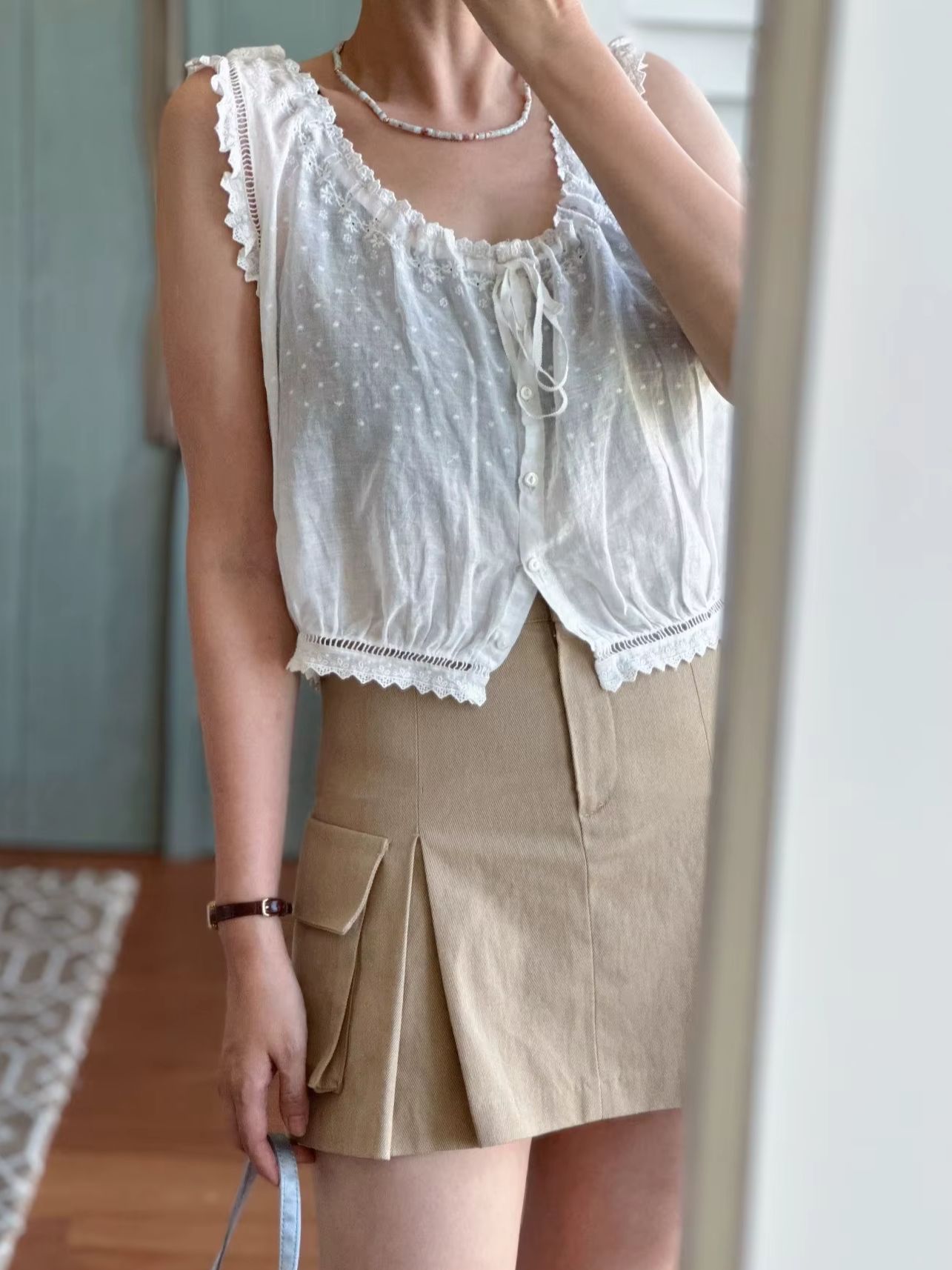 Women'S Fashion Vest Tops - Débardeur blanc 100 % coton pour