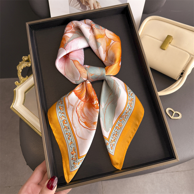Foulard carré en soie Hijab im - Women Fashion Necktie avis et prix