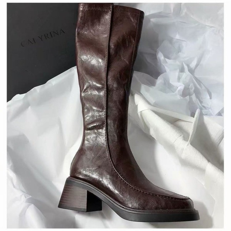 Bottines longues à bout rond e - Women'S Fashion Knee High Boots avis et prix